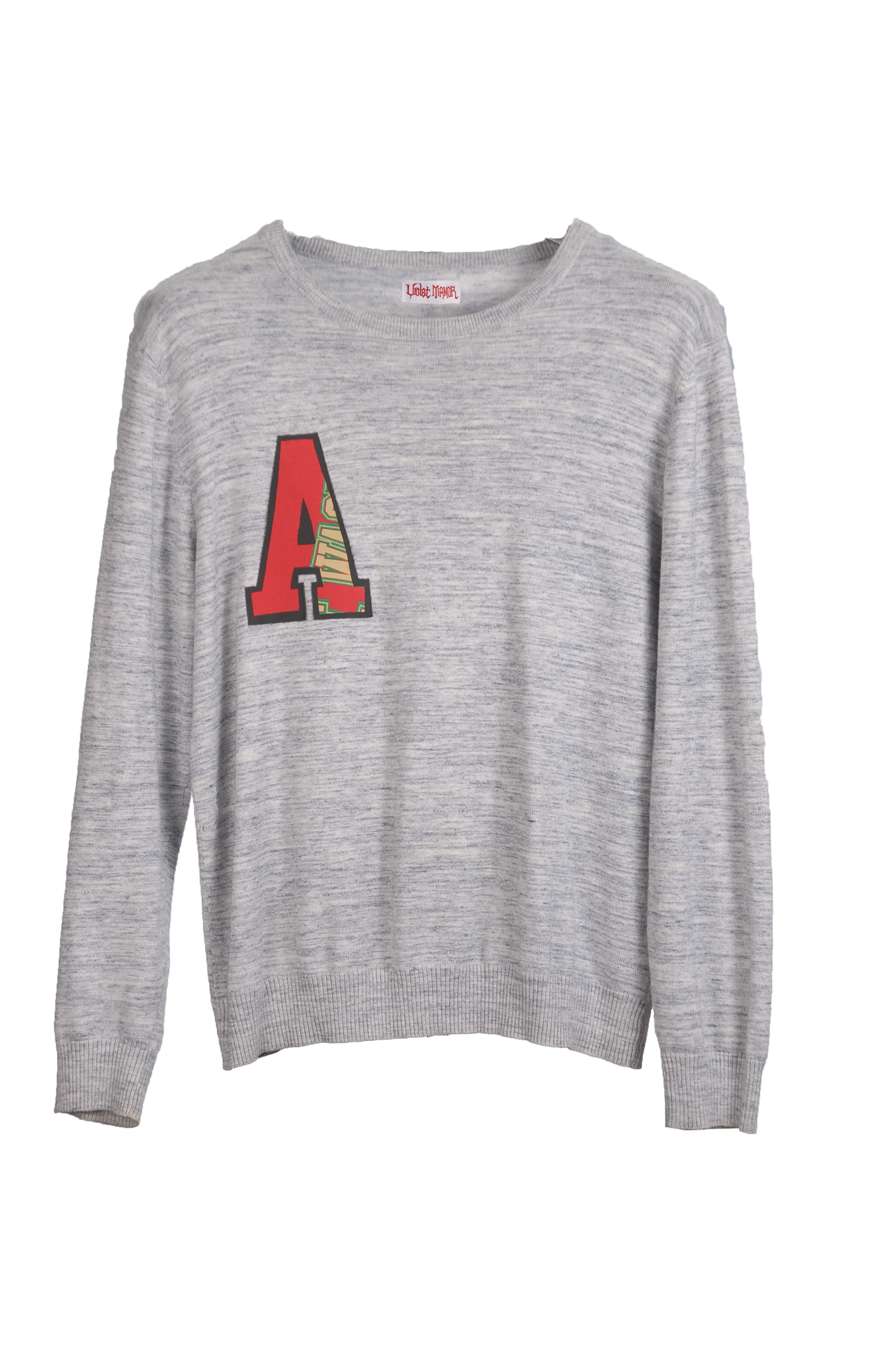 Letter Sweater "A" light grey and red