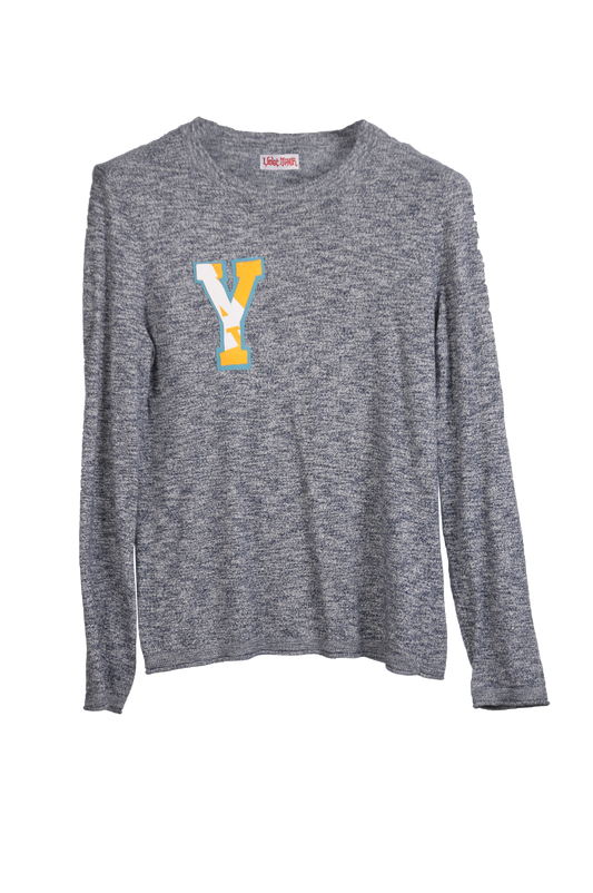 Letter Sweater "Y" speckle blue and yellow